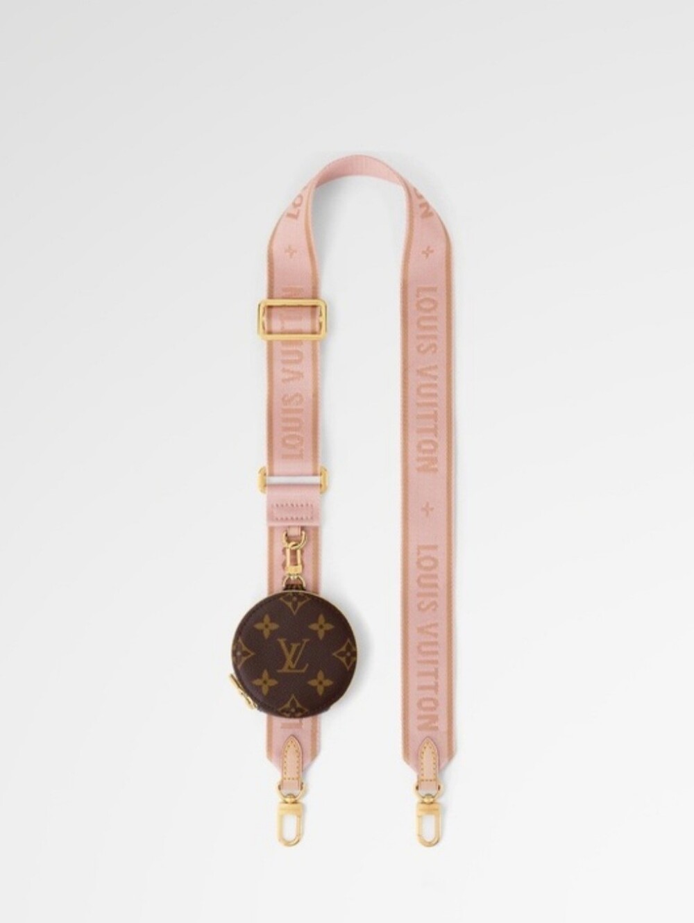Designer Inspired Brown Monogram Crossbody with Pink Signature Strap - Picture 6 of 6